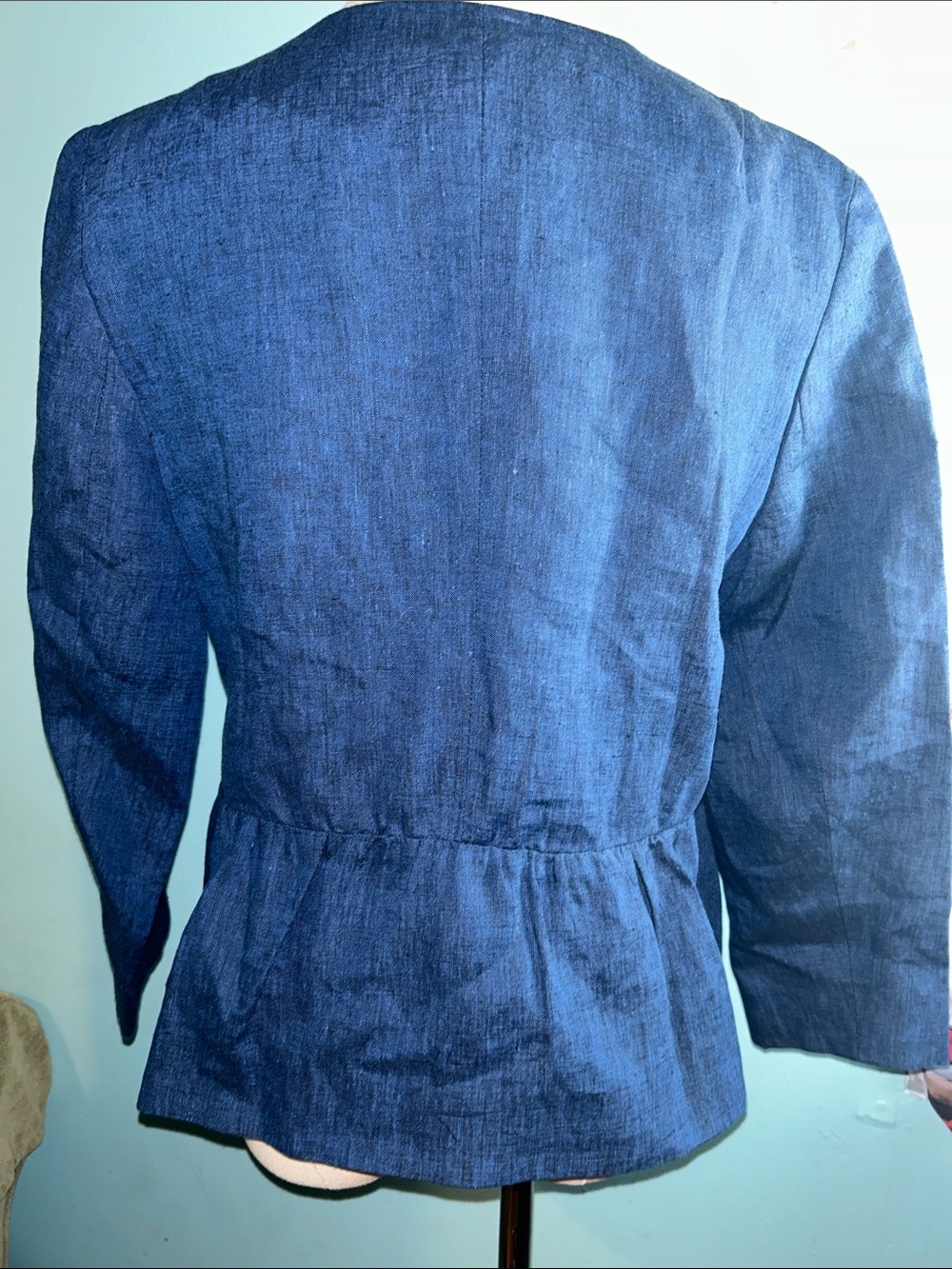 Talbots Navy Round-Neck Button-Front Jacket - Picture 8 of 9